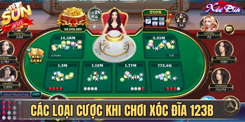 Các loại cược khi chơi xóc đĩa 123B